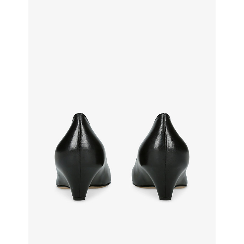Womens Liisa Leather Wedge-Heel Pumps