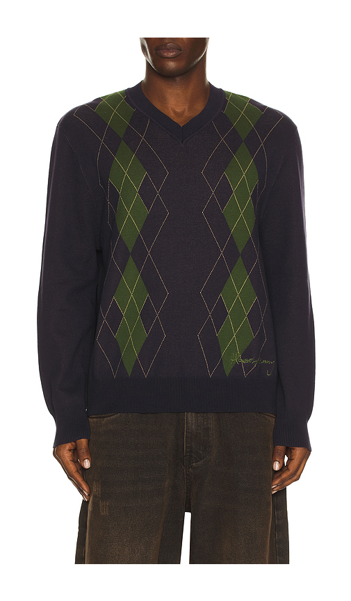 Women's Argyle Jumper in Navy