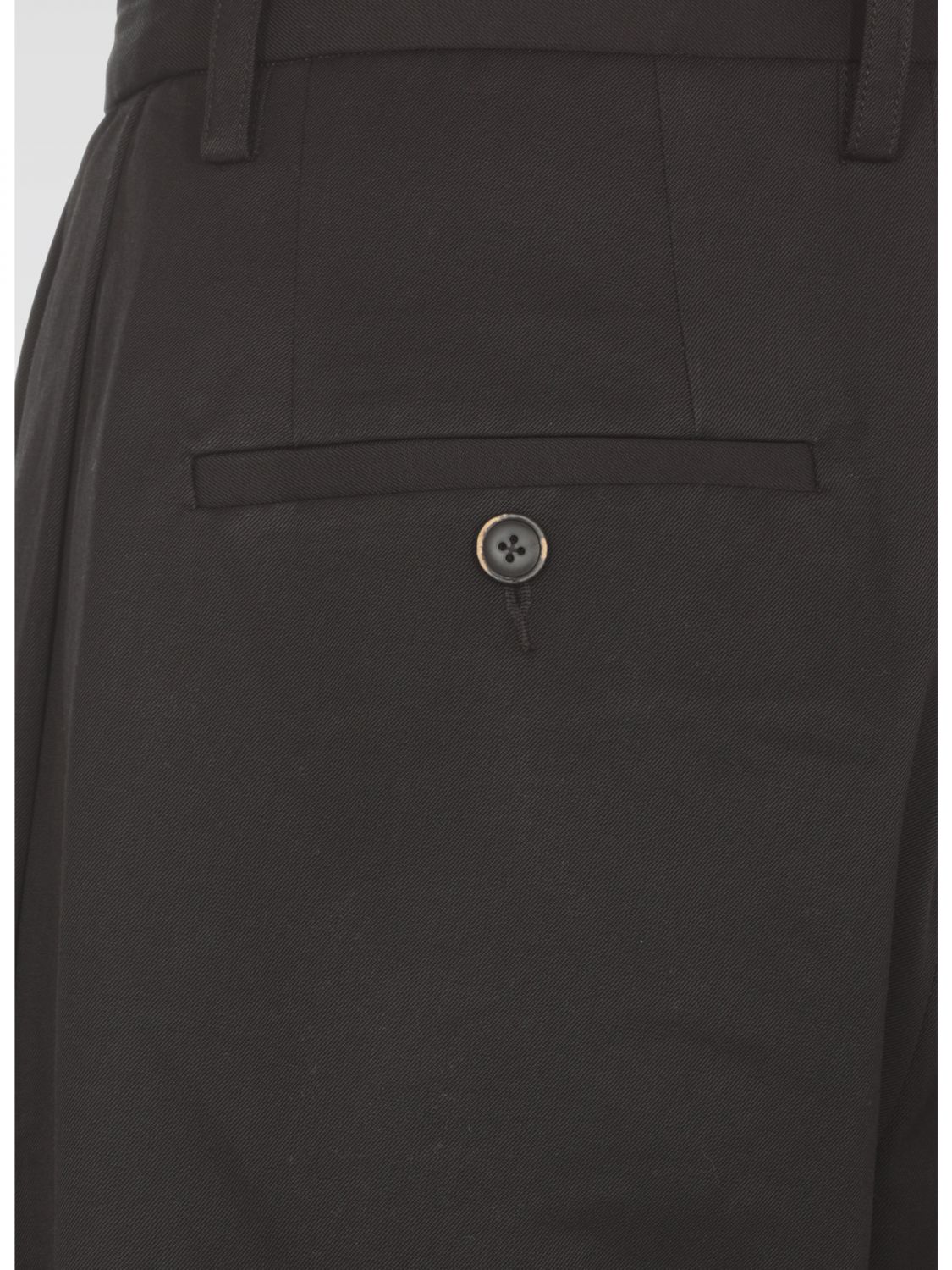 Uma Wang pleat-detailing cropped trousers - Bruin