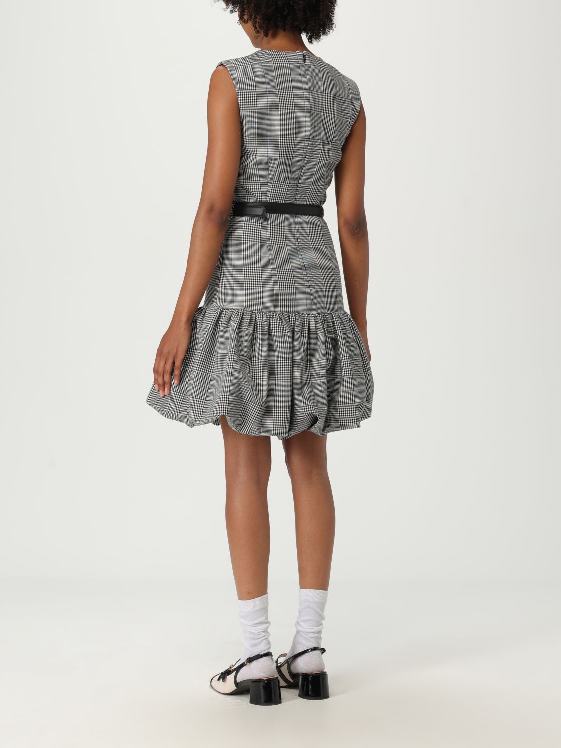 Checked dress - Black