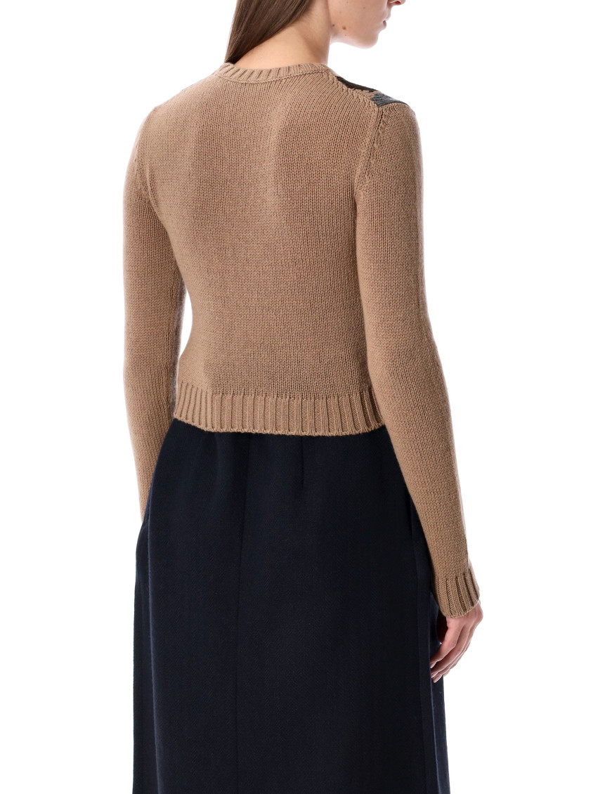 Prada - argyle crew neck cropped knitwear