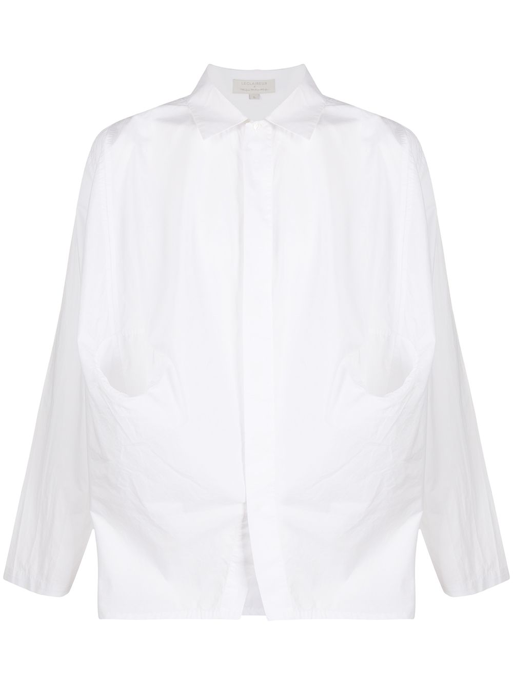 Crinkled effect pouch pocket shirt - White