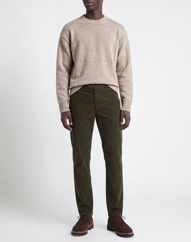 Man Pants Dark green Size 38 Cotton, Elastane