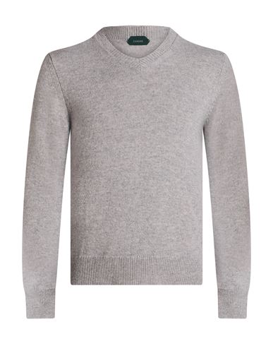 Man Sweater Light grey Size 38 Virgin Wool