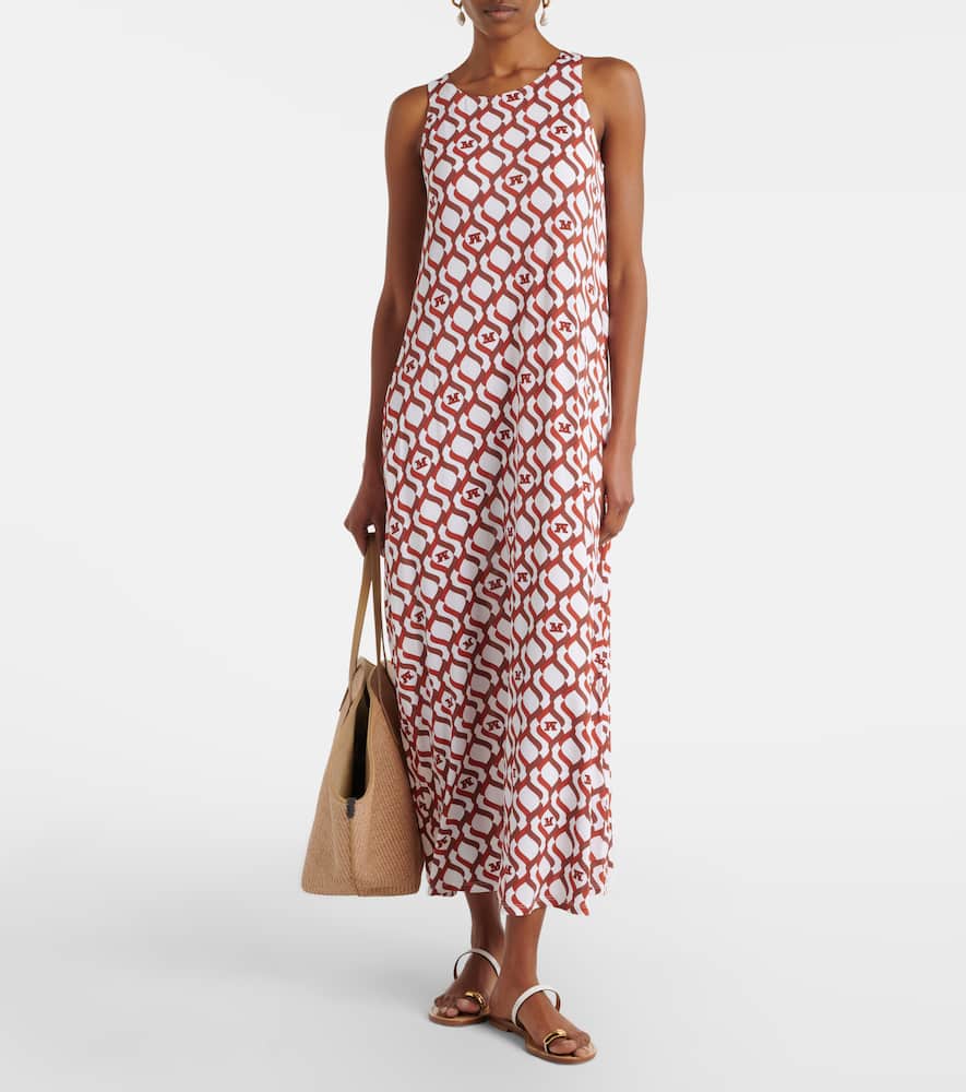 Paste printed midi dress