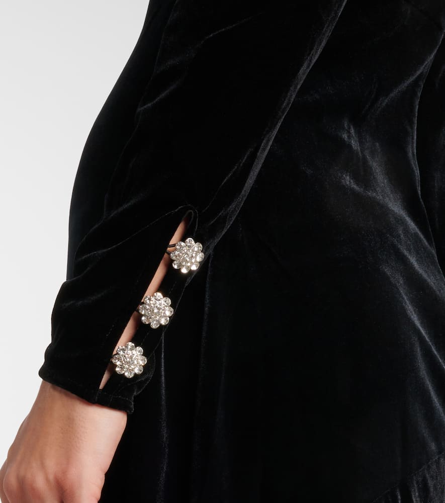 Cutout velvet midi dress