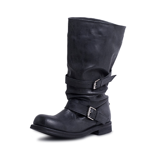Slouchy Long Boot_Washed Black