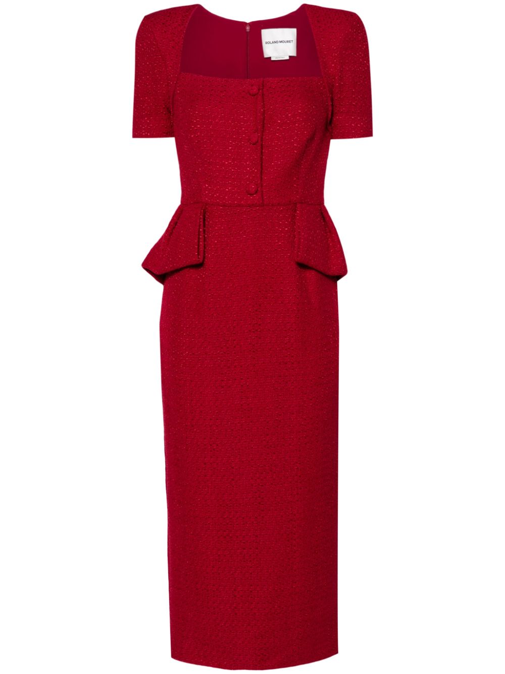 Bouclé midi dress - Red