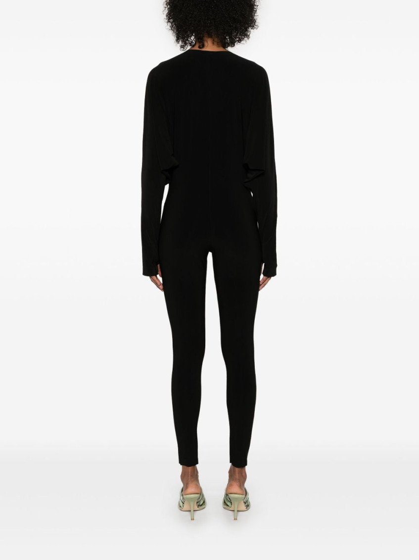 Slim Fit Long Sleeve V Neck Jumpsuit