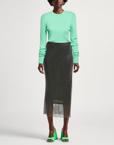 Cotton Ribbed Crewneck Woman Sweater Light green Size S Cotton