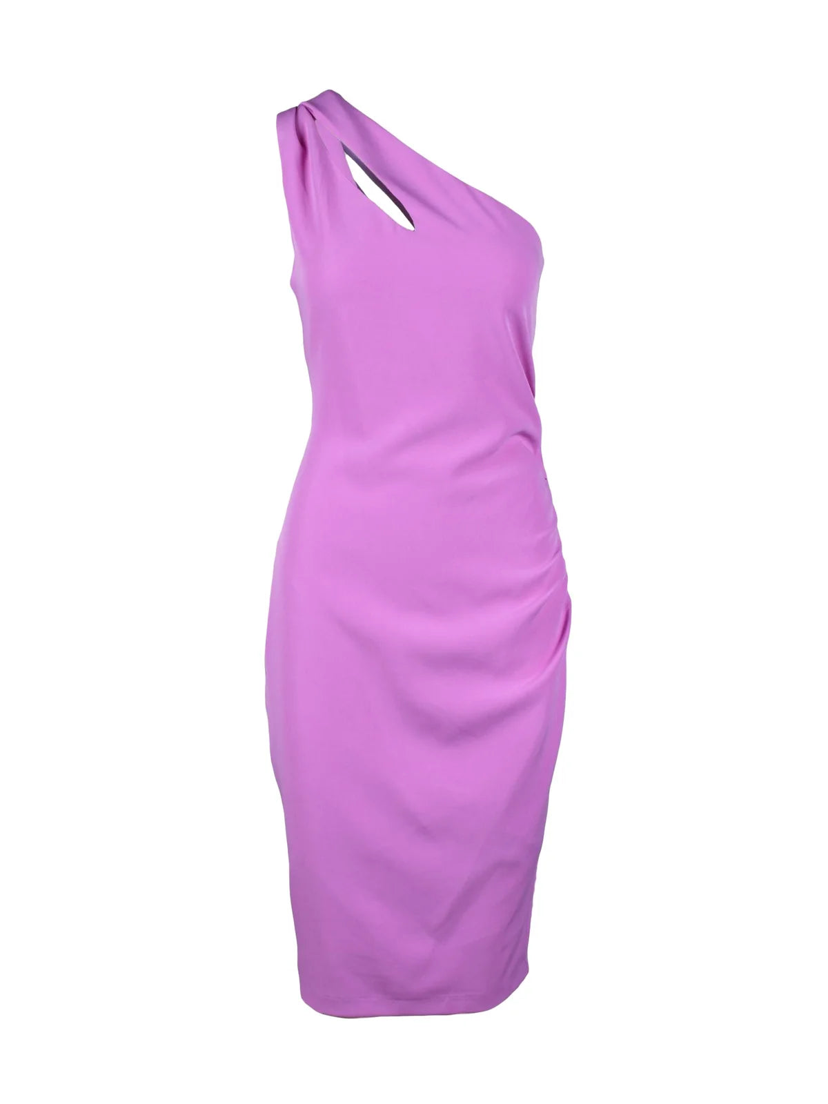 Purple One-Shoulder Recycled Polyester Day Dress