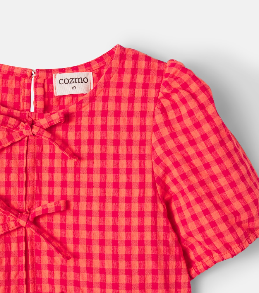 Joy checked cotton top and shorts set
