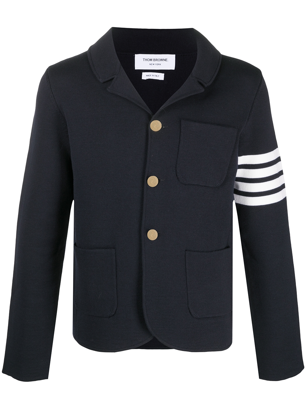 4-Bar knit blazer - Blue