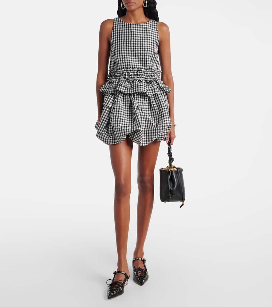 Gingham ruffled top