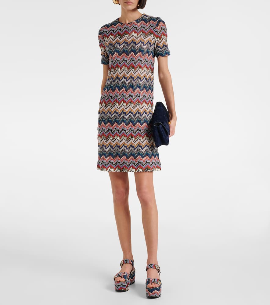 Zigzag lamé minidress