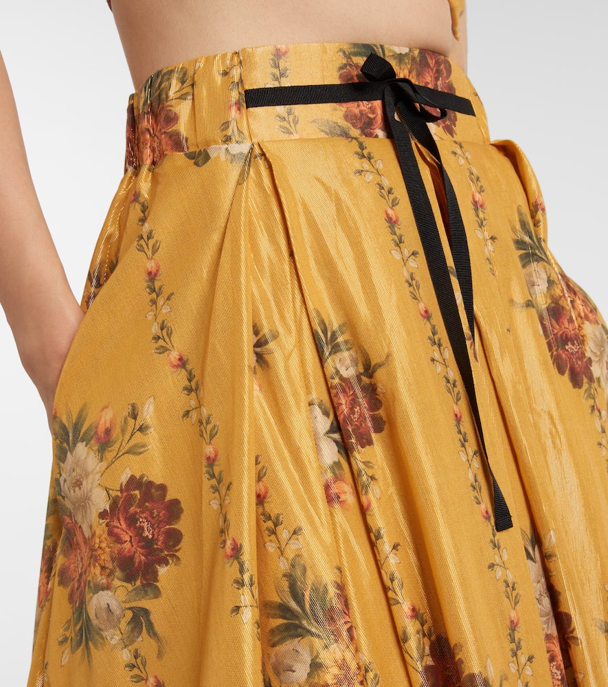 Delta floral cotton-blend maxi skirt