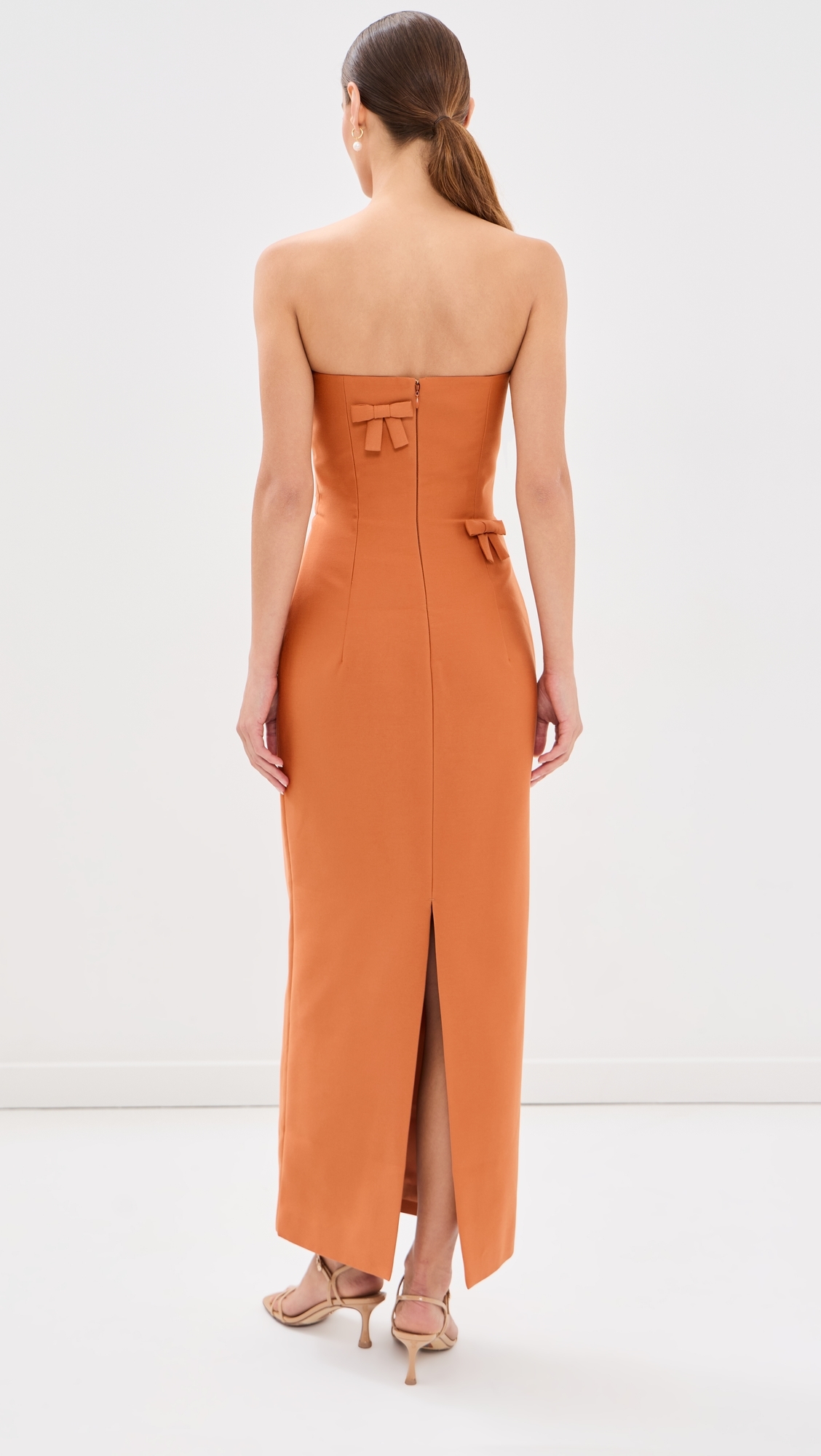 Rayna Bow Bustier Maxi Dress Ochre