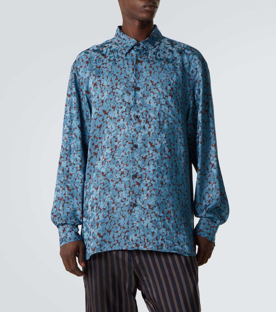 Printed satin shirt