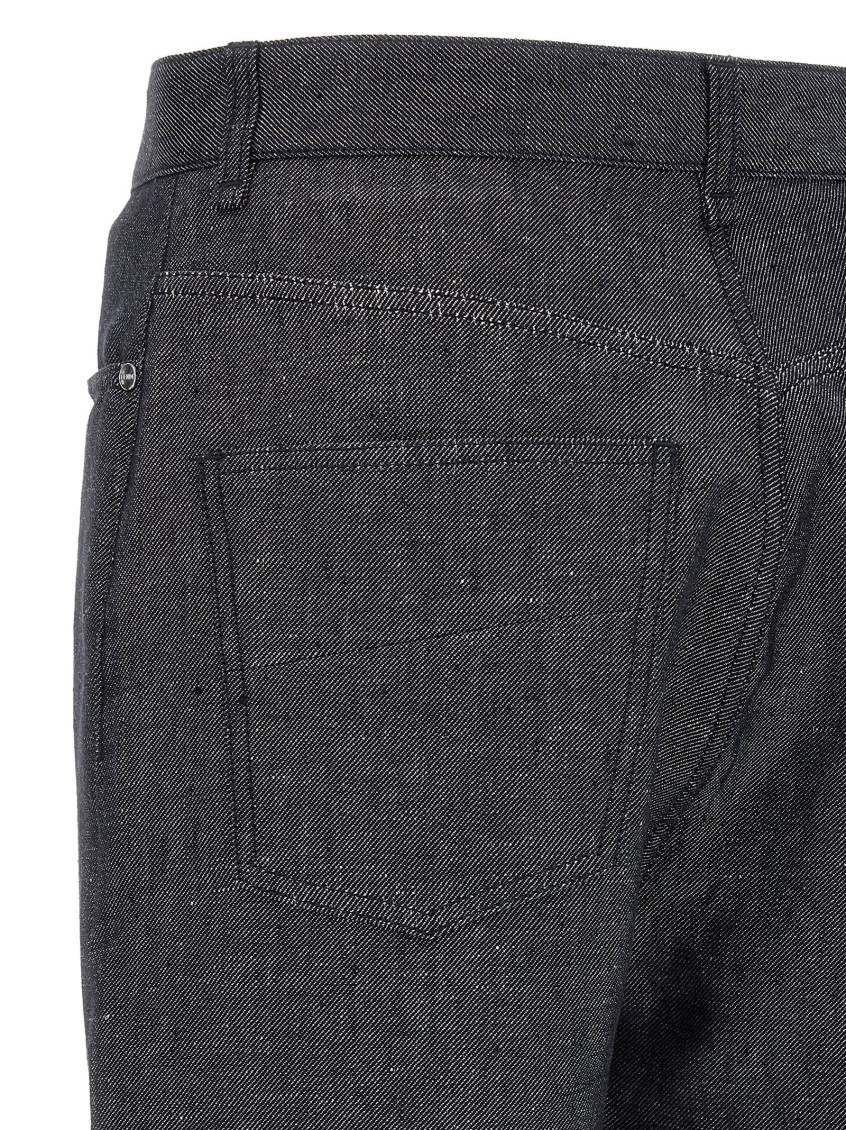 Relaxed Linen, Cotton And Silk Jeans