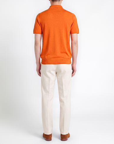 Man Polo shirt Orange Size 42 Cotton