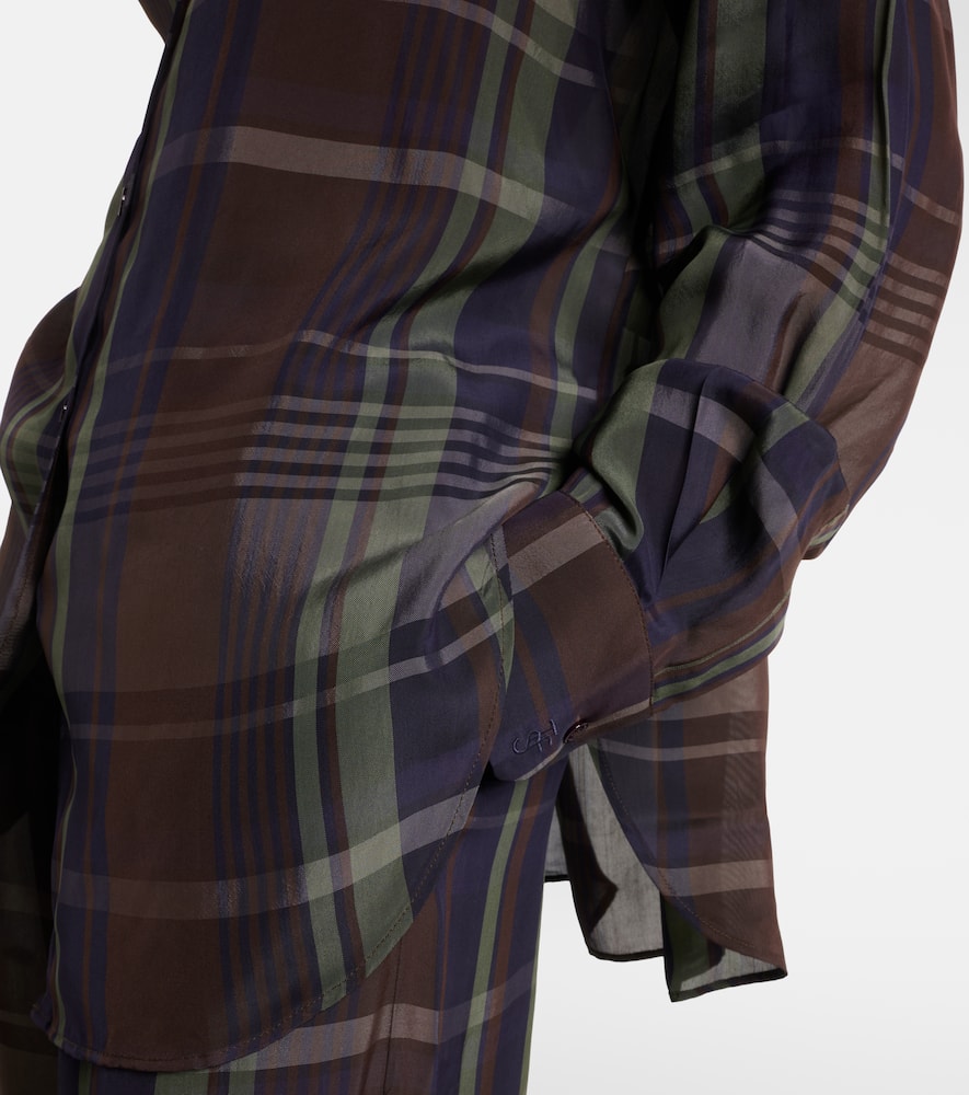 Peri sheer plaid shirt