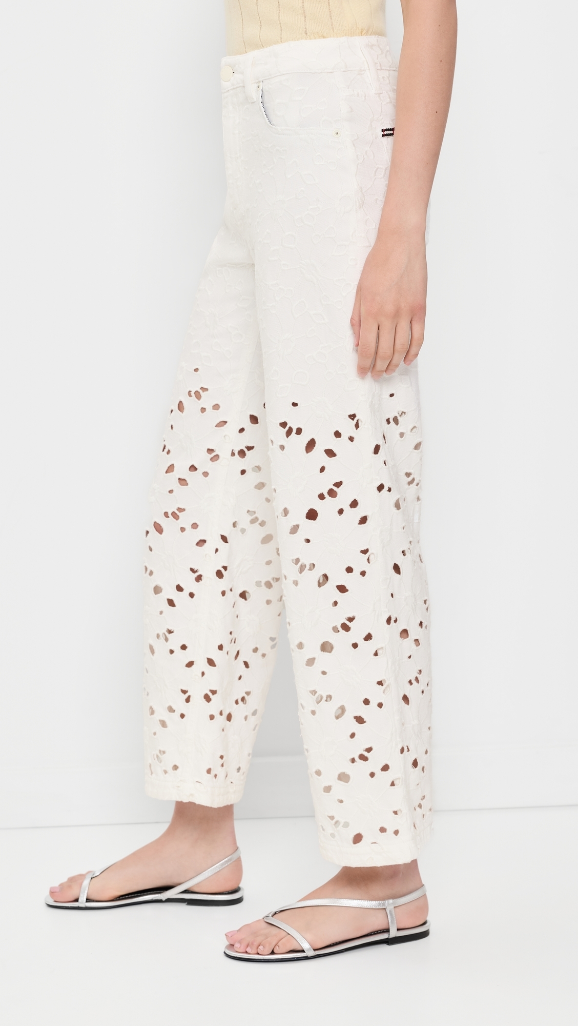 Chic Ankle Length Jeans Off White