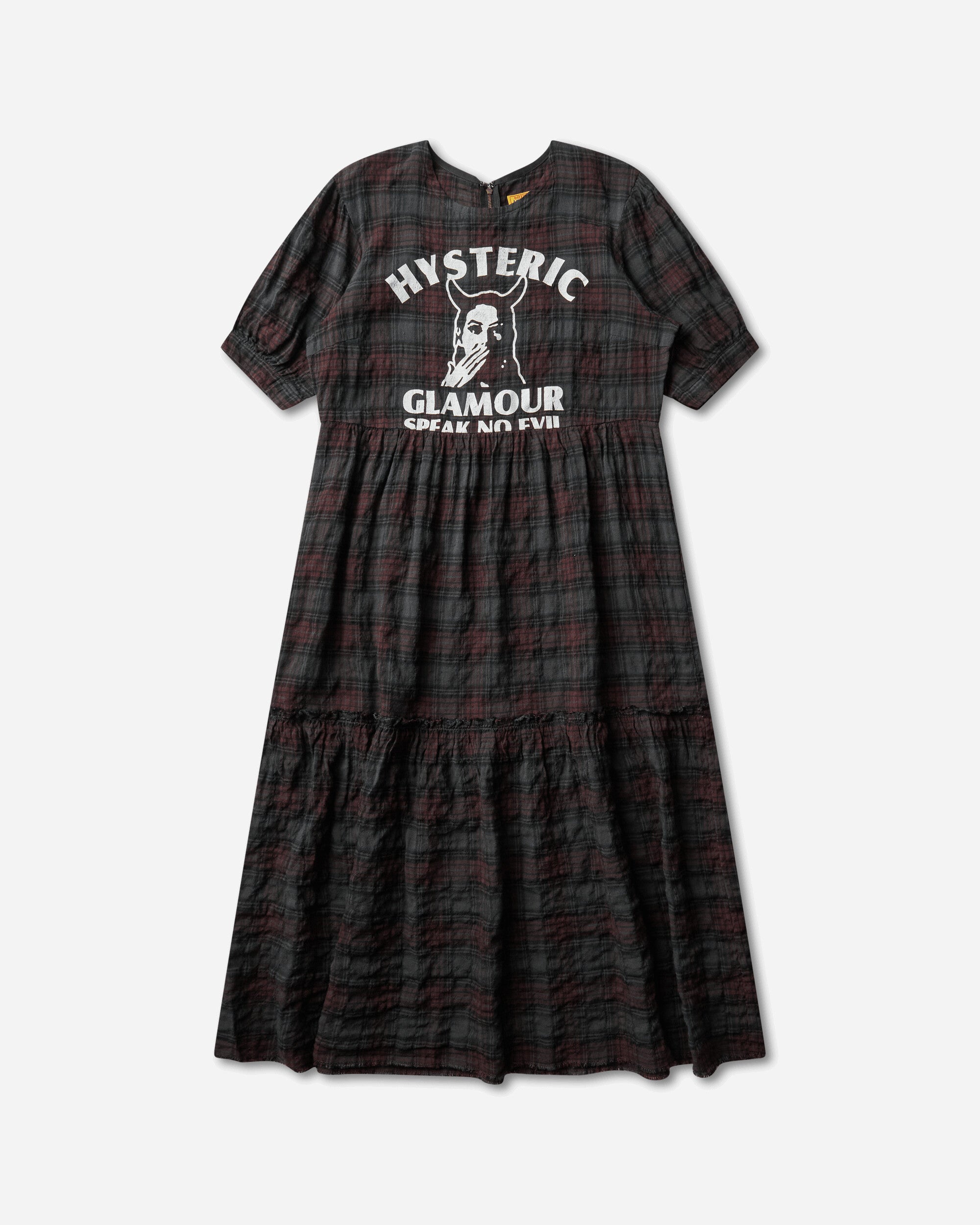 Women s Speak No Evil Checkered Dress Red