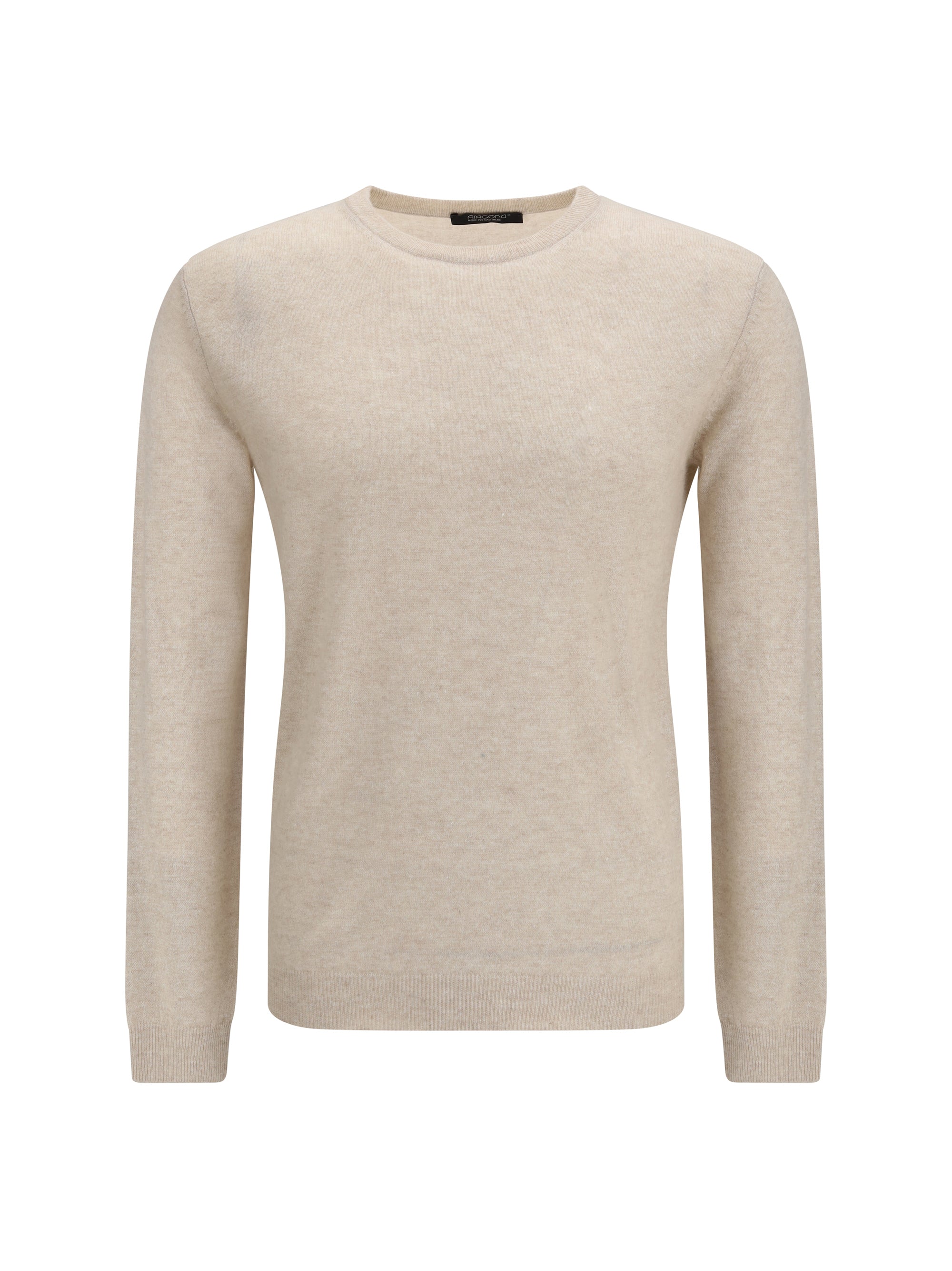 Cashmere and Linen Crewneck Sweater — Beige