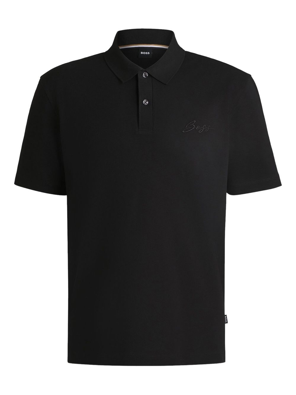 Embroidered cotton polo shirt - Black