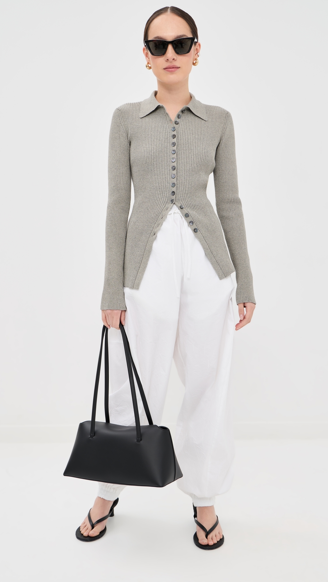 Crushed Cotton Volume Trousers Optic White