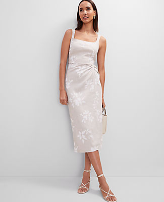 Ann Taylor Knotted Linen Blend Pencil Skirt