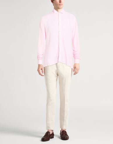 Man Shirt Light pink Size XXL Linen