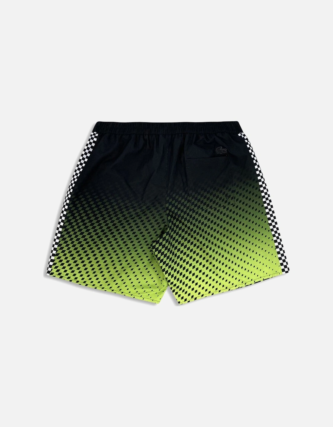 Men's Men's Lacoste Green Checkerboard Two Tone Ombré Print Swim Shorts