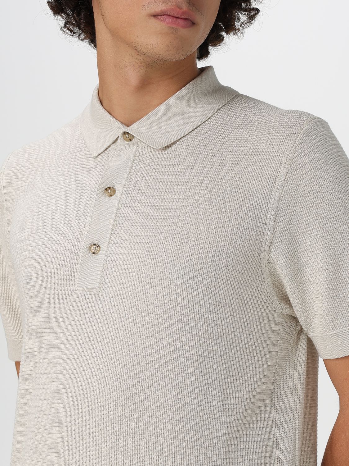 Polo Shirt Men color Yellow Cream