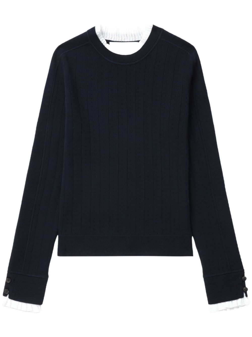 Fluid ribbed sweater - White