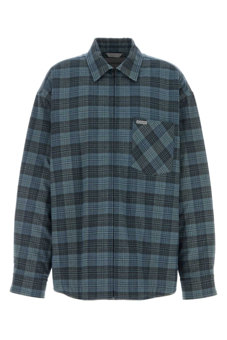Balenciaga - oversize flannel shirt checked pattern pocket