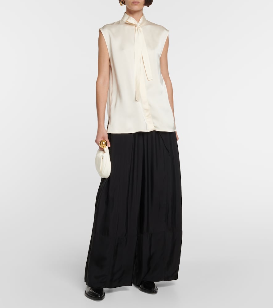 Satin sleeveless blouse