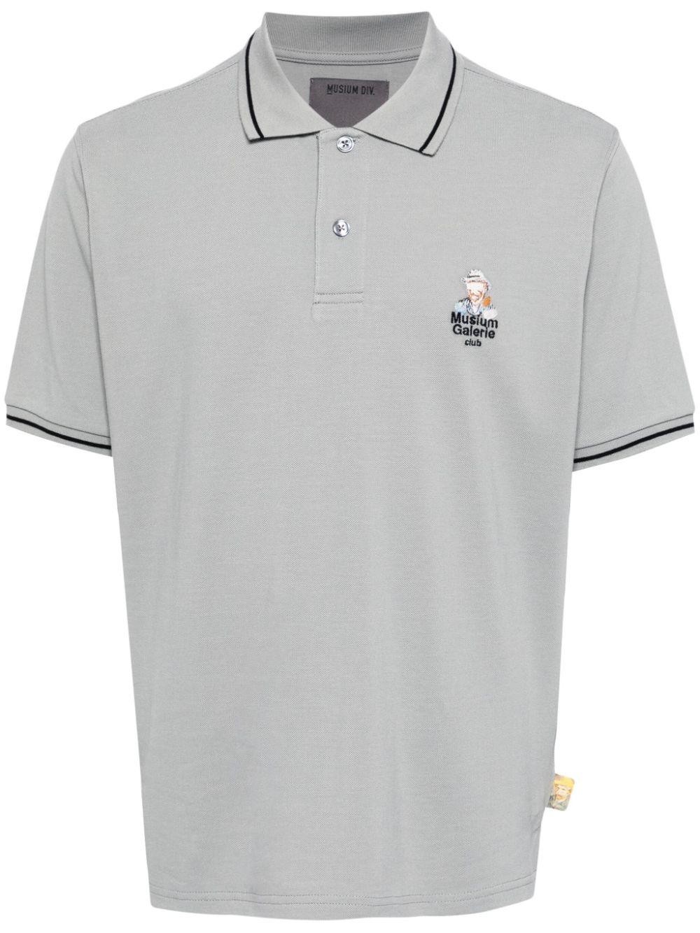Logo-appliqué cotton polo shirt - Grey