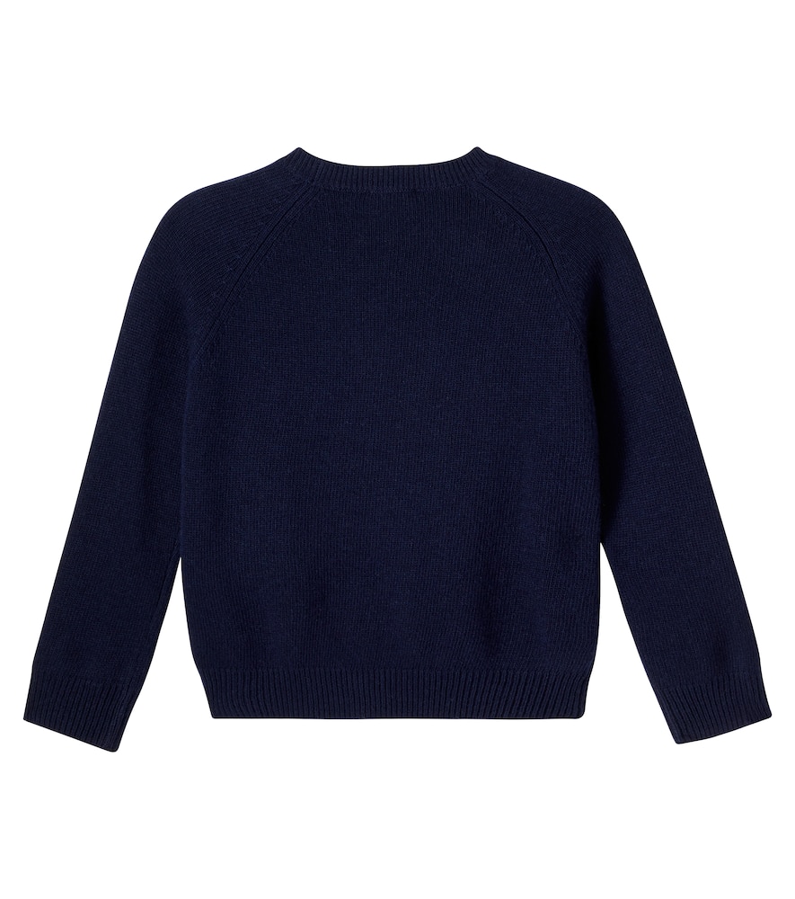 Patch-appliqué virgin wool sweater