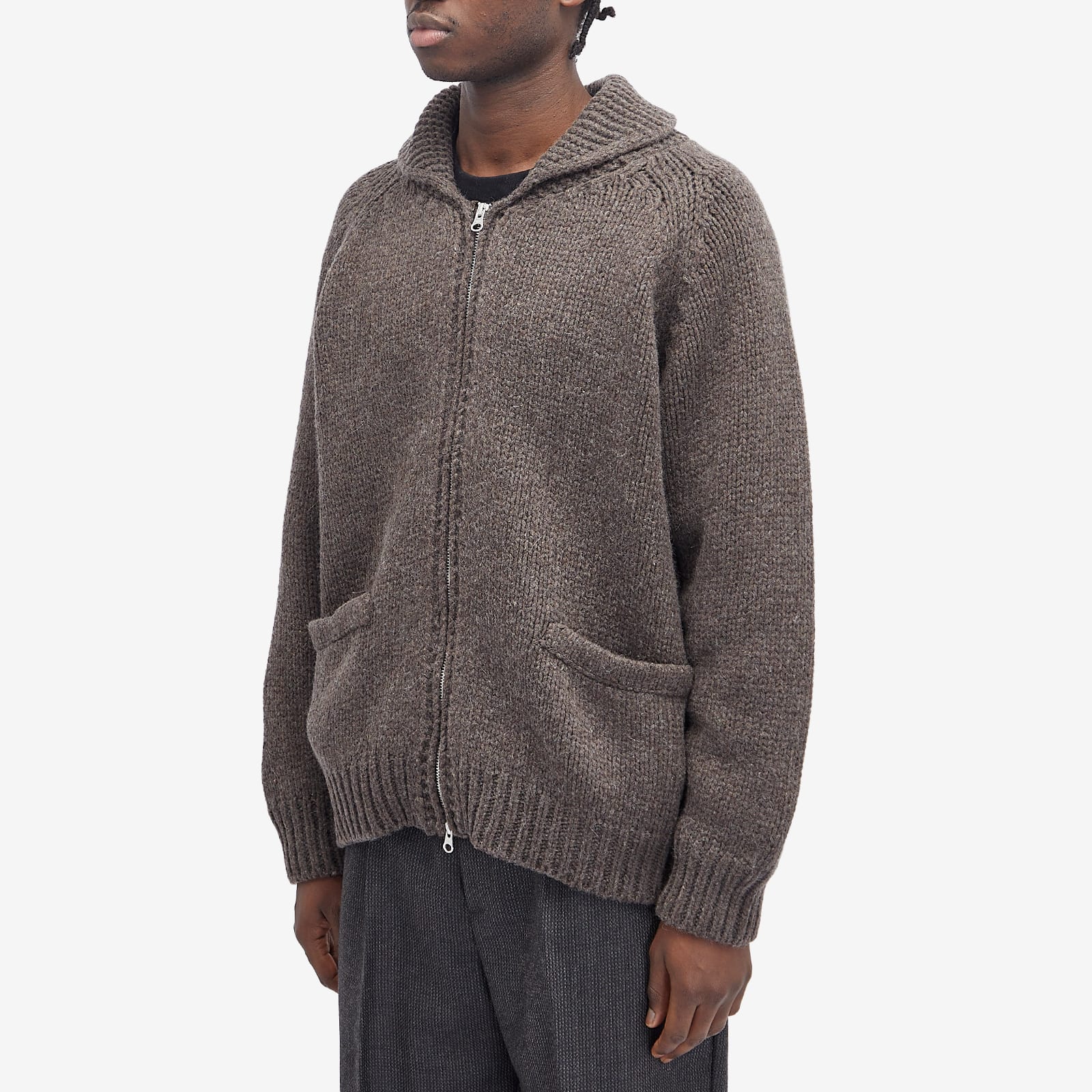 Men's Cowichan Zip Up Cardigan Sephia