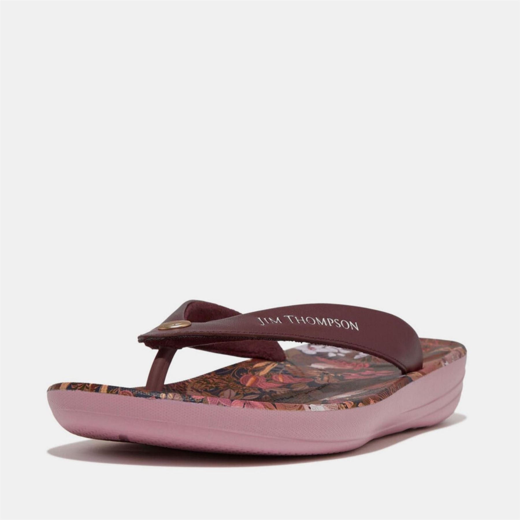 Fitflop Womens Fit Flop x Jim Thompson Leather Flip Flops in Brown