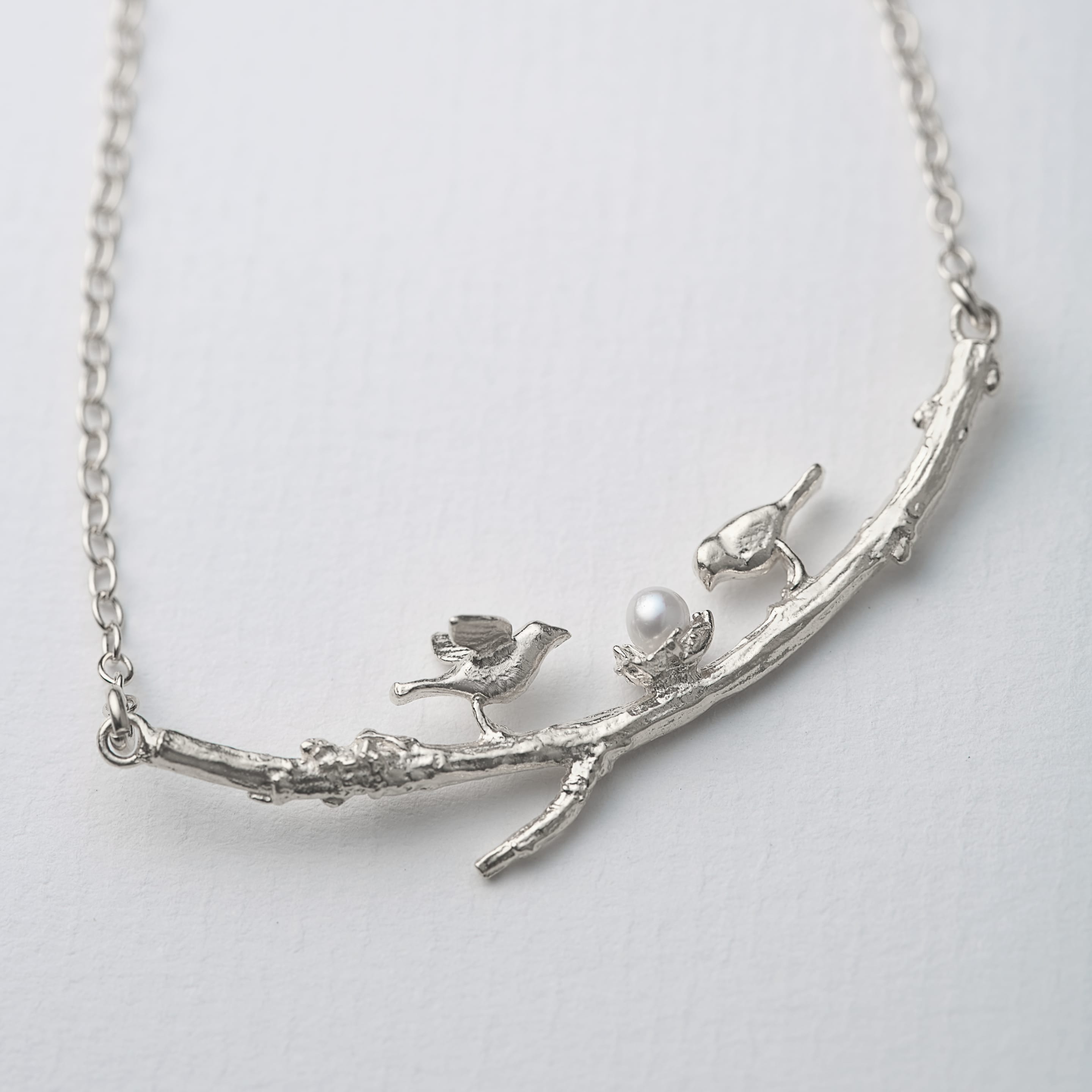 Two Birds on a Branch Necklace by Jewellery