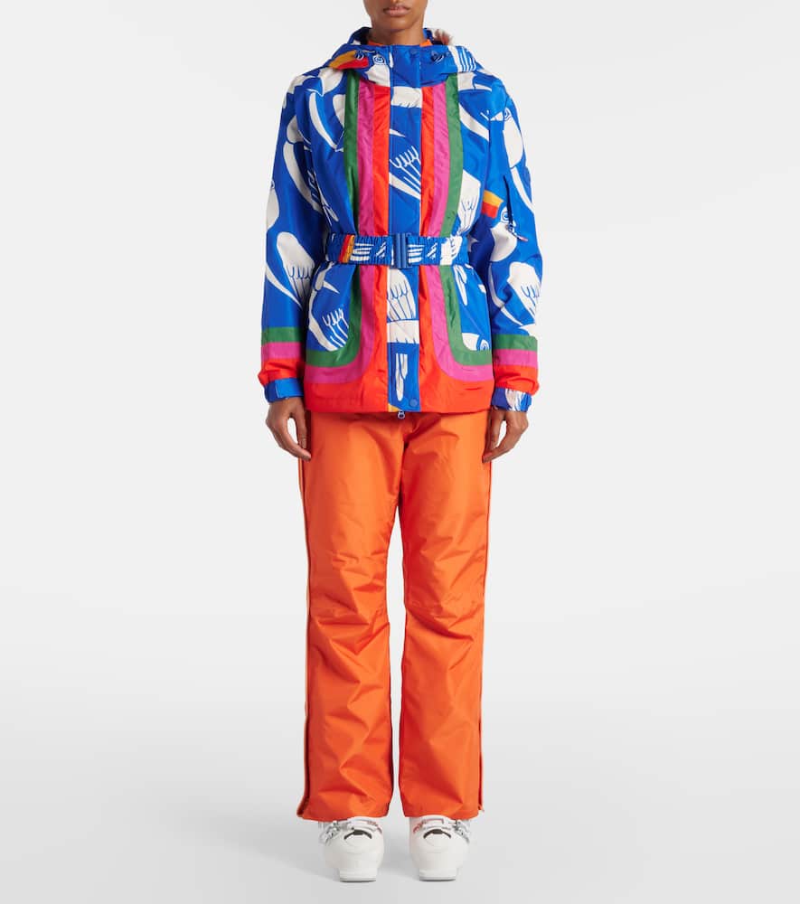 Farm Rio Colorblocked printed ski jacket