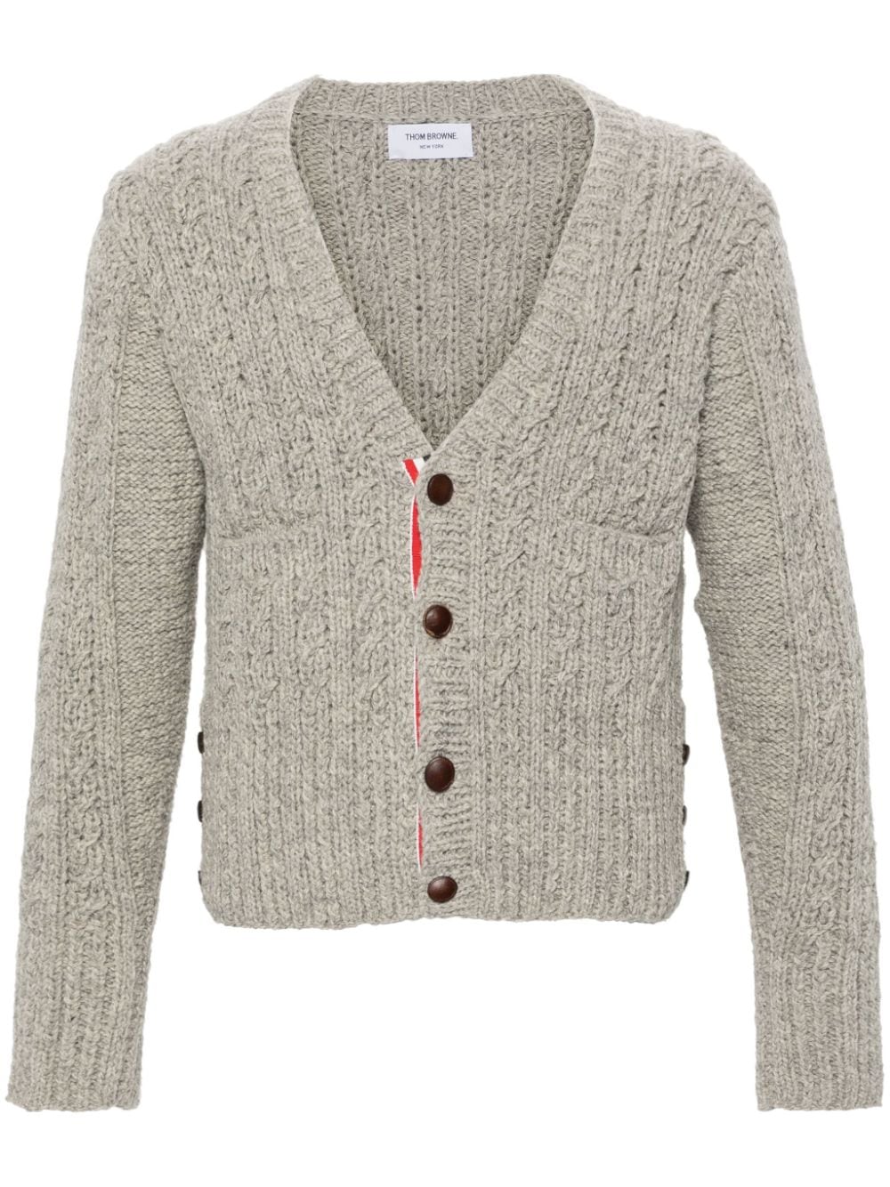 Chunky-knit wool cardigan - Grey