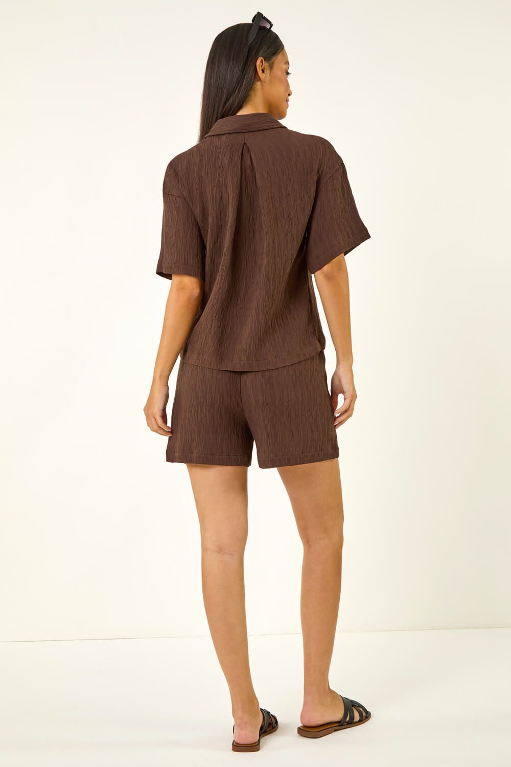 Dusk Textured Buttoned Blouse