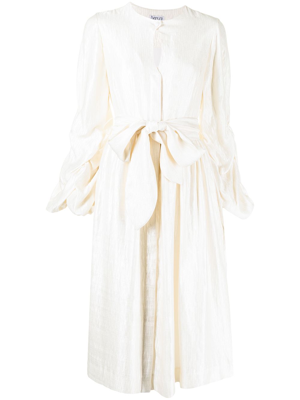 Belted midi dress - White