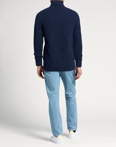 Man Turtleneck Navy Size 40 Alpaca wool, Polyamide, Wool, Elastane