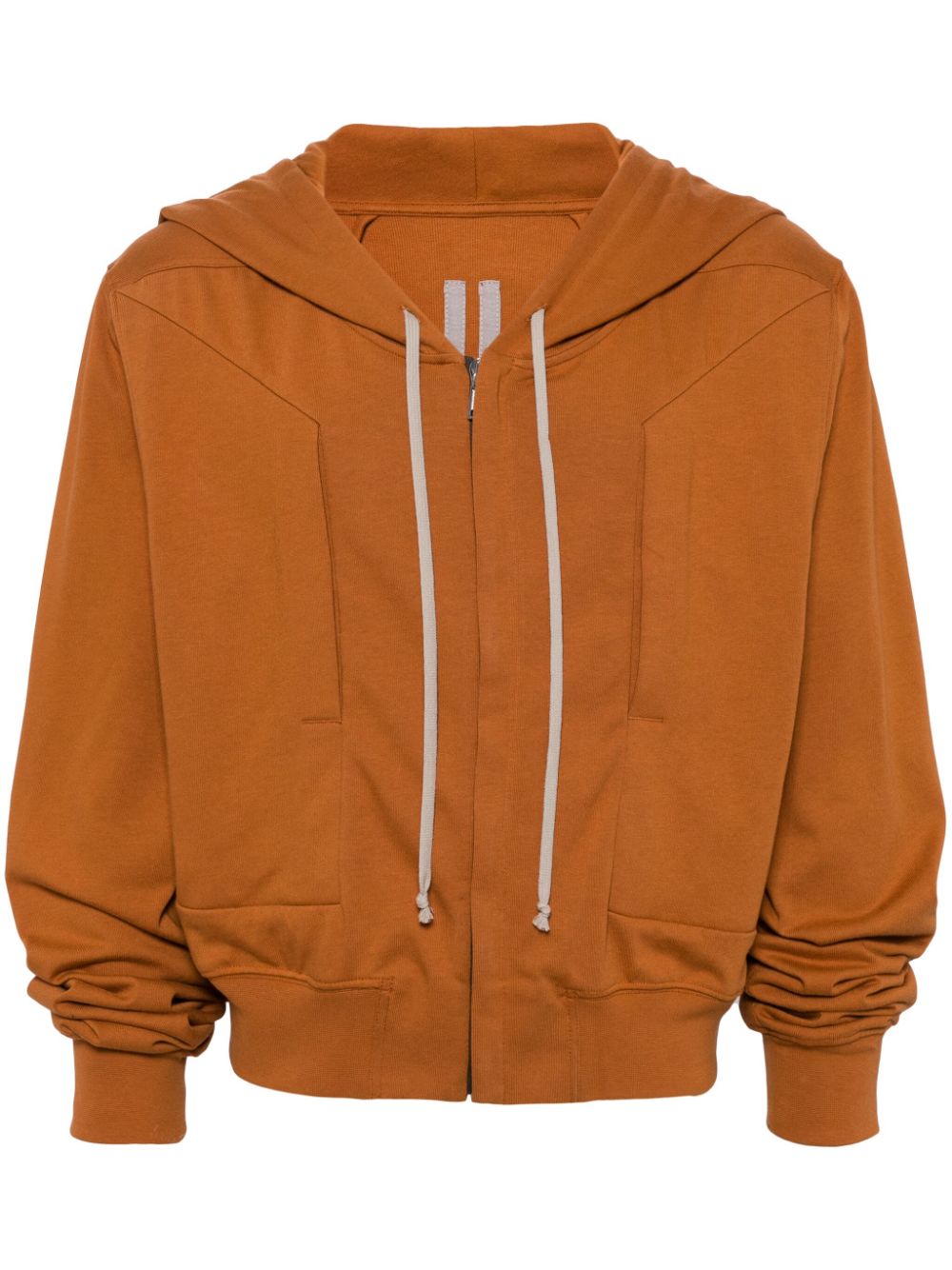 Drawstring hooded cotton jacket - Brown