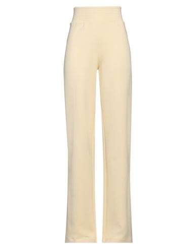 Woman Pants Pastel yellow Size L Polyester, Elastane