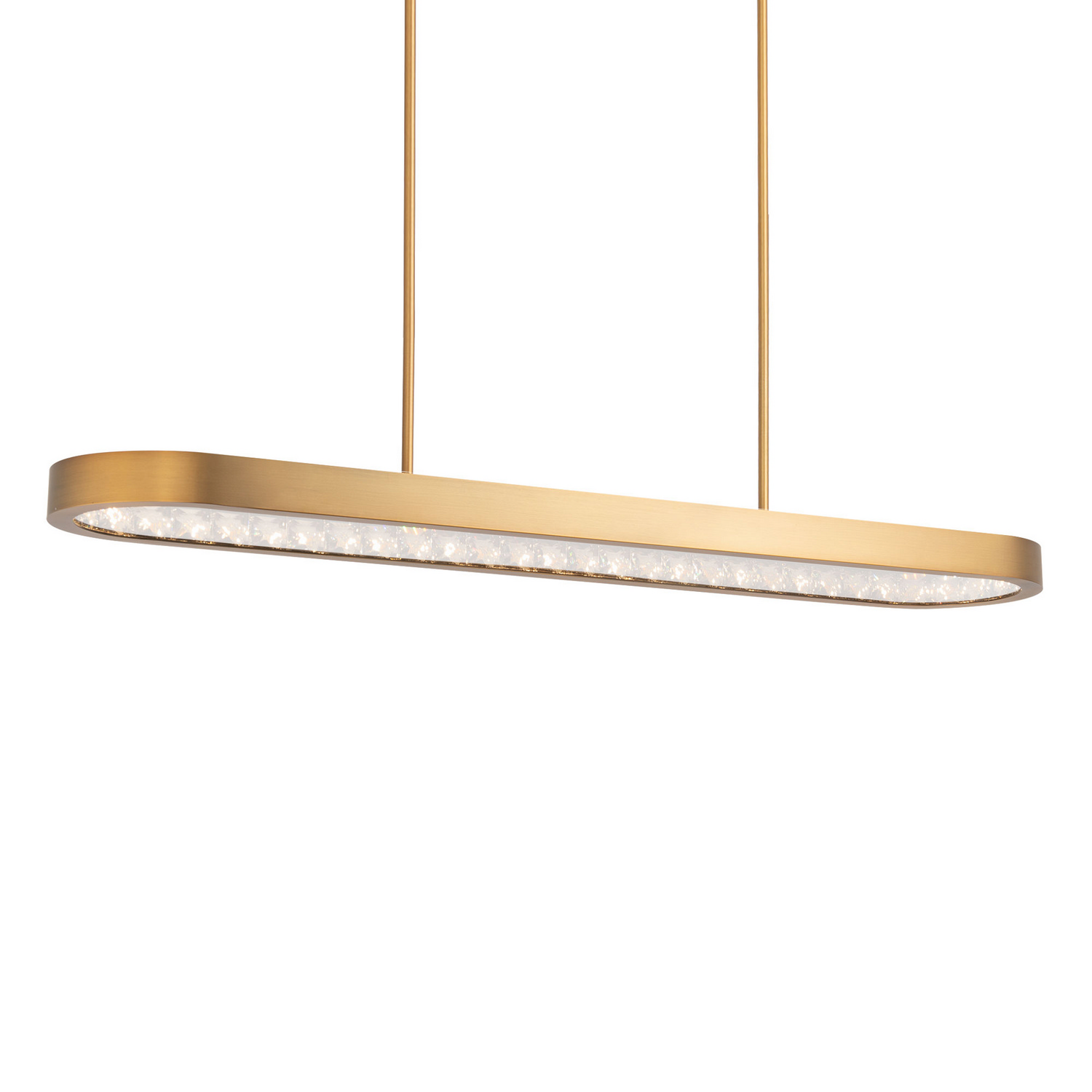 Marquis 1-Light LED Linear Pendant in Aged Bra